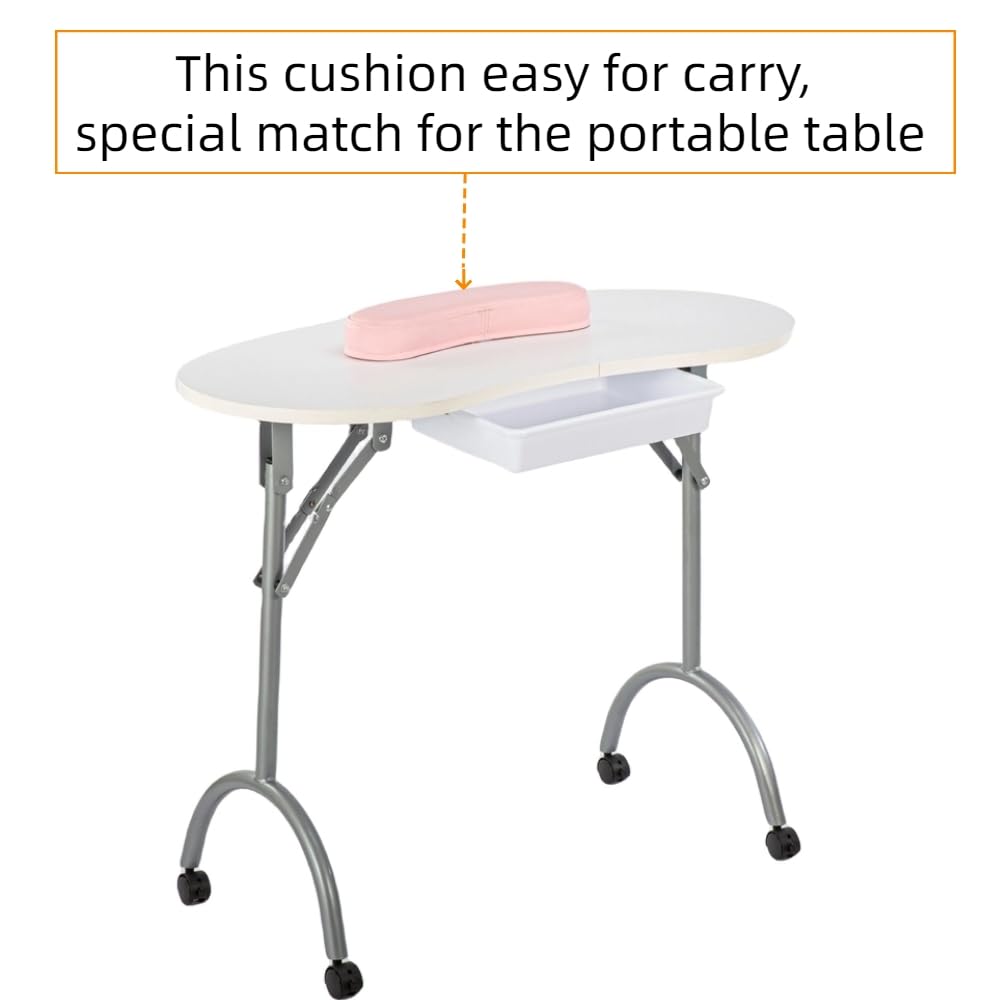 QUEESALN Manicure hand Rest Cushion Pillow Pad, Nail Polish Hand Cushion Pillow, Manicure Table Portable Nail Table Hand Cushion, Nail Art Tools Hand Cushion, Nail SPA Salon Home DIY Nail Tech (Pink)