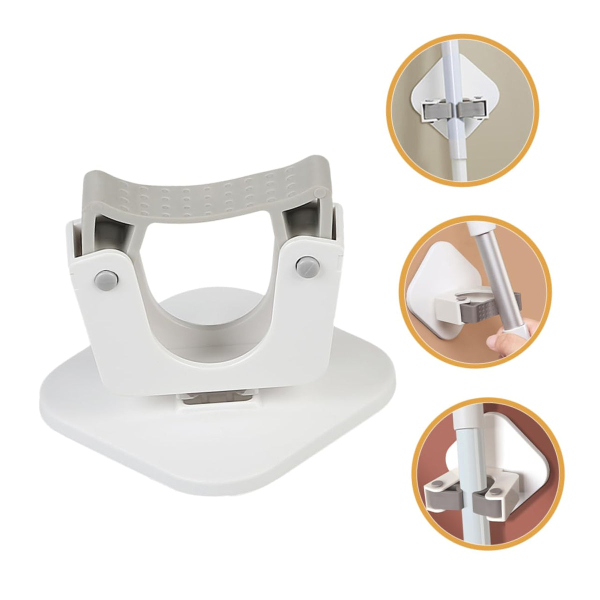Mop Hanger Wall Mount Adhesive Broom Hooks Mop Bucket Wall Hooks for Cleaning Tools Easy Install