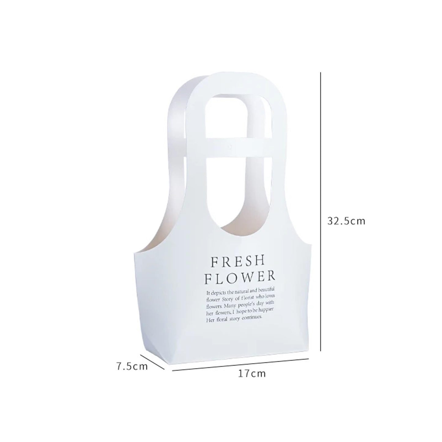 Nikeg Kraft Paper Flower Gift Bags 10Pcs Korean Portable Flower Box, Kraft Paper Bouquet Arrangement Packaging Bag, Creative Waterproof Gift(White,Big)