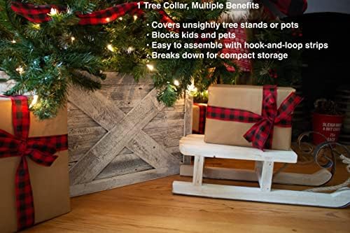 BARNWOODUSA Christmas Tree Collar or Box Made of Reclaimed Wood Rustic Skir