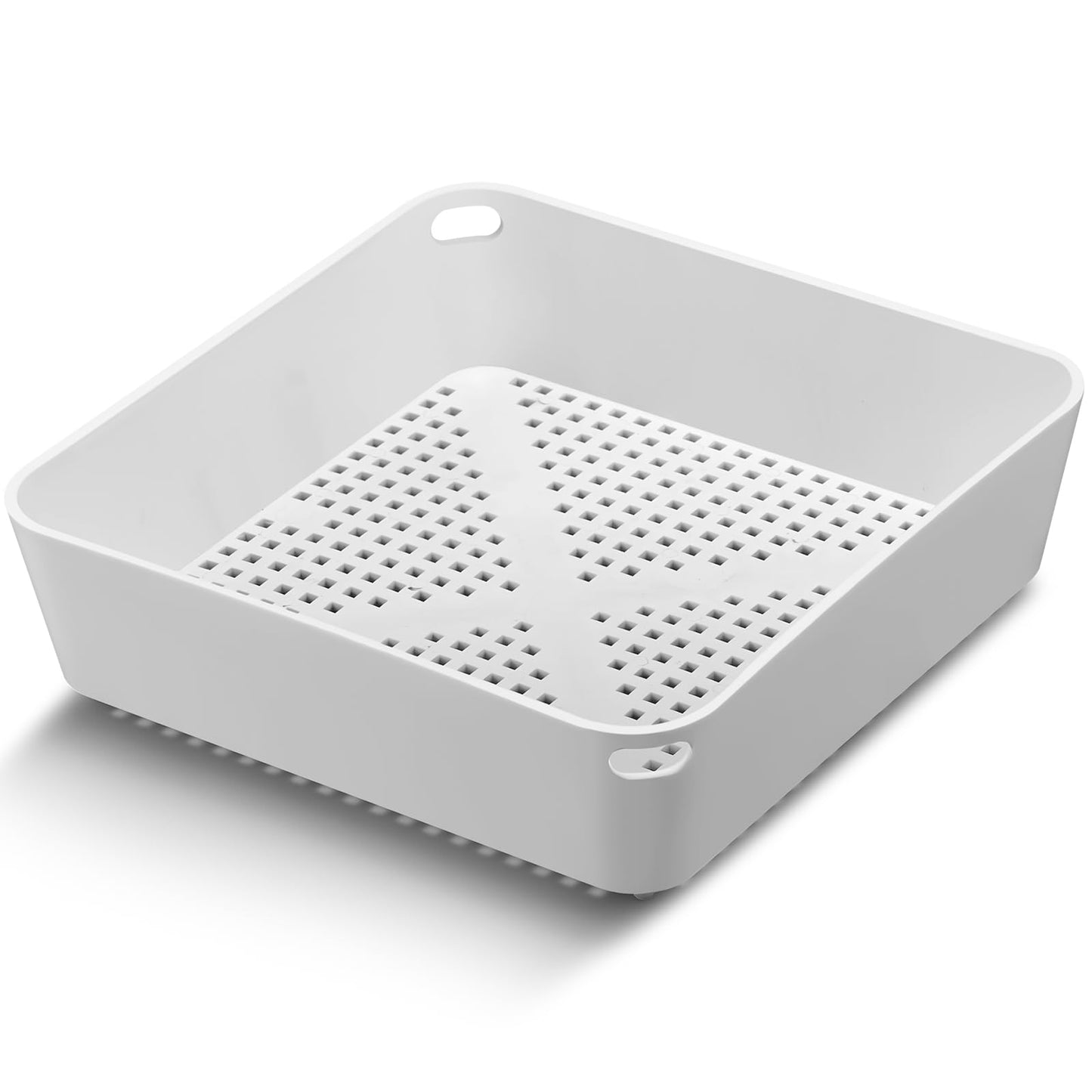 Tuanse 2 Pcs 8.5 x 8.5 x 2.5 Inch Floor Sink Drain Covers Commercial Plastic Floor Drain Strainer Plastic Drains Screen Basket Suitable for Commercial Kitchen Restaurant Diner Cafe