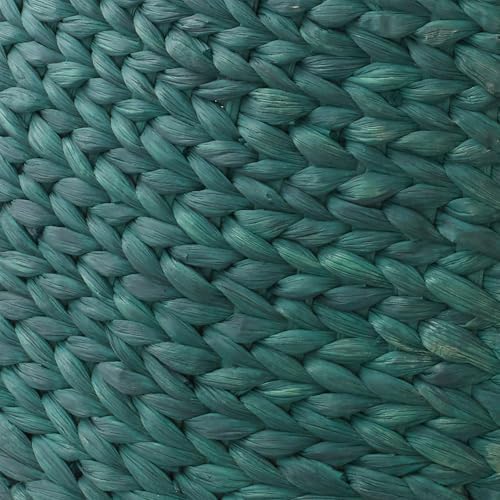 Casafield 32-Inch Christmas Tree Collar, Woven Water Hyacinth Tree Base Cover with Cord Cut Out, Green