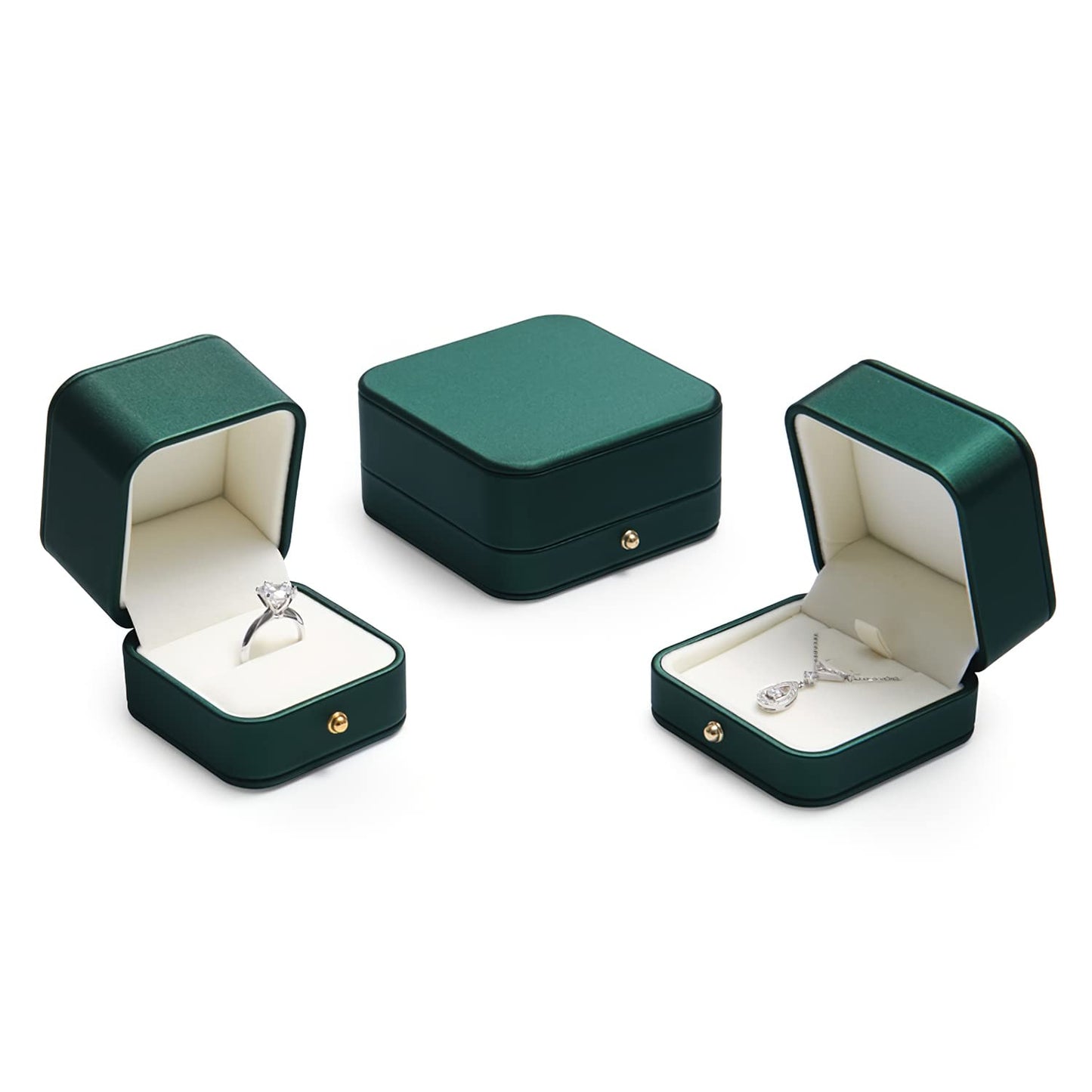 Oirlv Premium Leather Necklace Pendant Box Velvet Interior Velvet Jewelry Gift Box Long Chain Necklace Display Storage Case