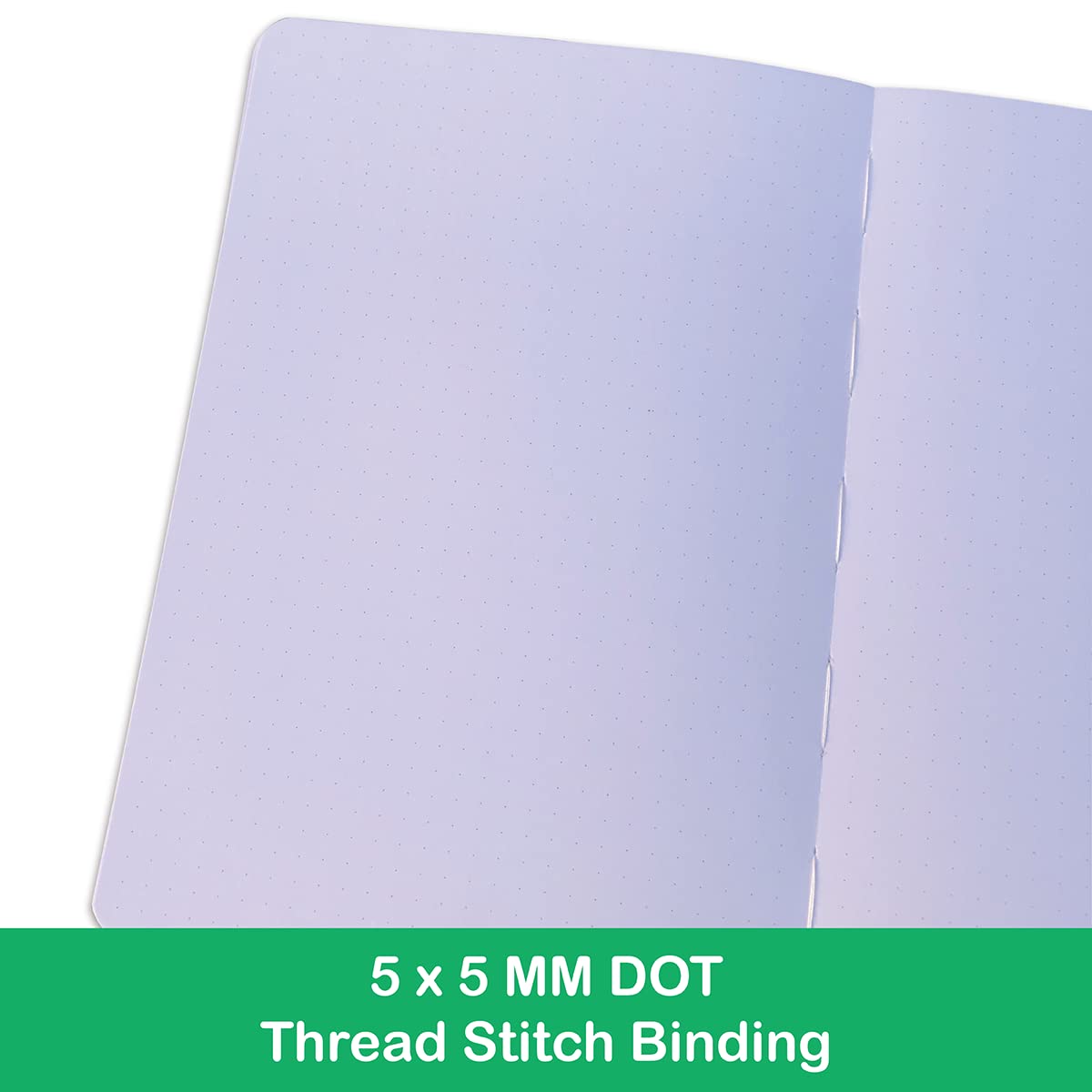 BUKE Dotted Notebook Journal 180GSM Bamboo Thick White Paper 160 Pages 5 * 5MM Dot Grid, Lay Flat Binding,Colored Silver Edges, Bookmarks and Expandable Back Pocket (BKP-5)