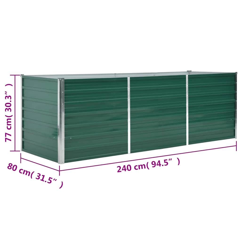 SKM Raised Bed Green Galvanized Steel 94.5x31.5x30.3 in Raised Bed,Green (Weight 30.86KG)