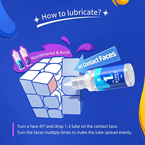 CuberShop GAN Lube Set Bundle (V2 & V3 Lube), 10mL Big Speed Cubing Lubricant Bundle, GAN Professional Lubrication for Speed Cubing - style: V2, V3