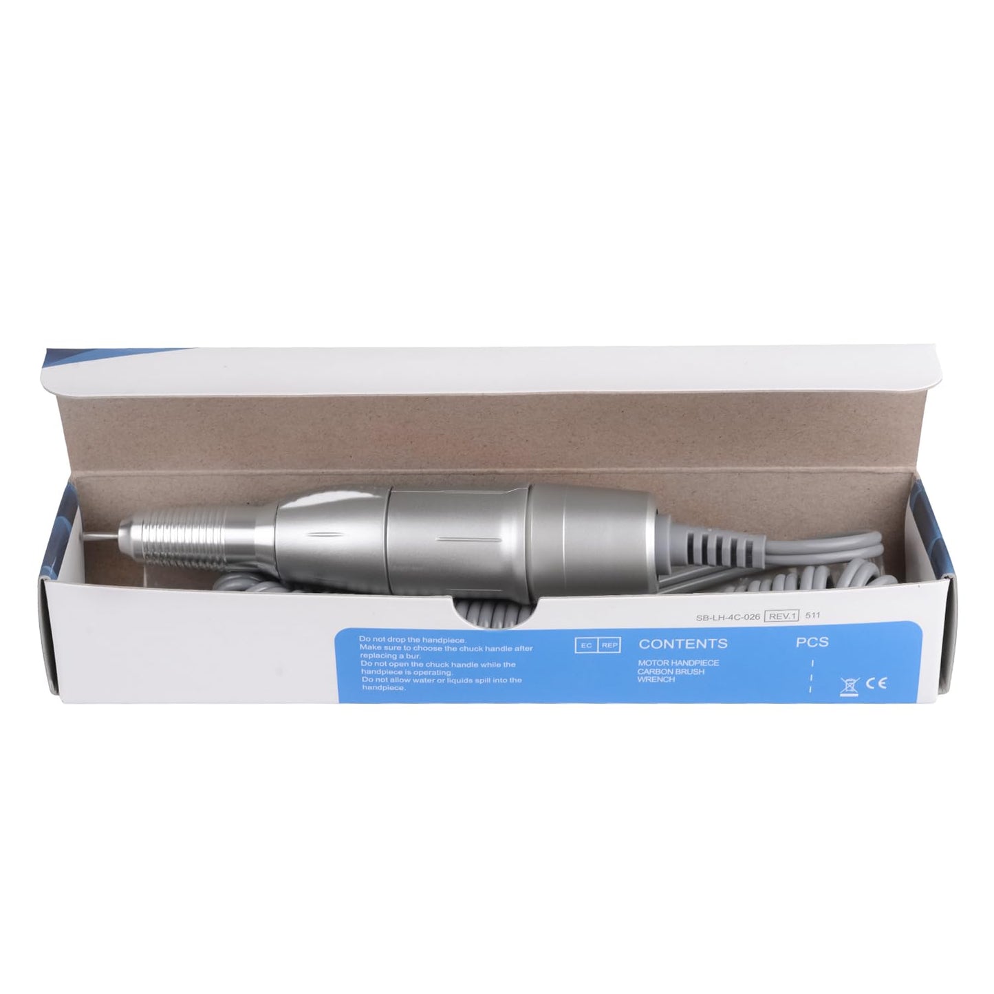 Electric Nail Art Drill Pen 35000RPM Manicure Tool Nail Drill Accessories(Silver)