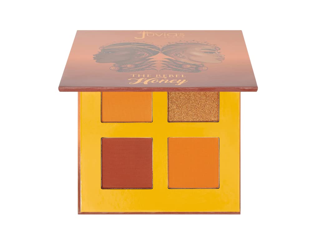 Juvia's Place Rebel Quad Honey Eyeshadow Palette - Professional Eye Makeup, Pigmented Eyeshadow Palette, Makeup Palette for Eye Color & Shine, Pressed Eyeshadow Cosmetics, Shades of 4