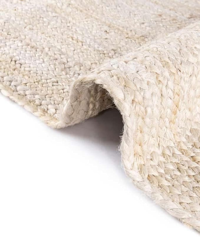 Handwoven Natural Jute Table Runner – Rustic Farmhouse Style, Natural Burlap Look – Eco-Friendly Table Decor for Dining Table, Weddings & Events,Size-14 x 36 Inches-White