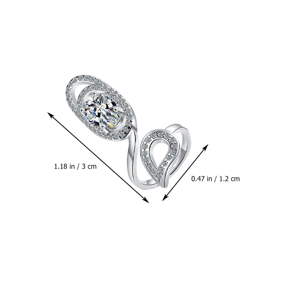 Holibanna Adjustable Open Fingernail Ring Rhinestone Nail Decorative Jewelry for Women Fingertip Nail Ring Party Hand Accessories