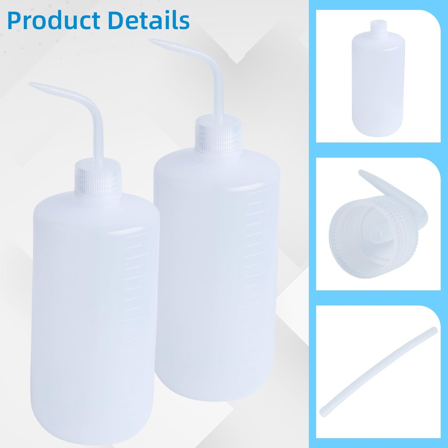 ZYHW 2Pcs 1000ml Lab Bent Tip Plastic Liquid Water Oil Storage Squeeze Bottle