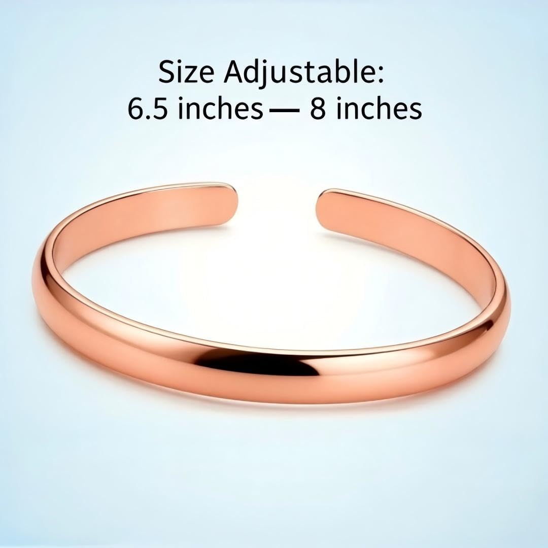 DeLLirious Copper Bracelet for Women - 99.99% Pure Copper - Raw, Solid & Handmade Cuff Bangles Open Cuff Style