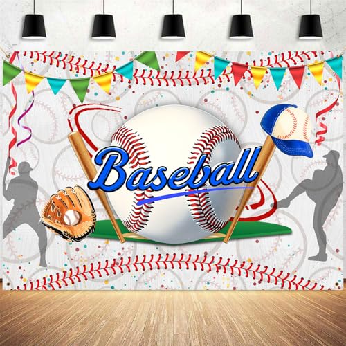 Baseball Birthday Backdrop Baseball Sports Theme Photography Background Sport Themed Party Decorations Banner for Baby Shower Kids Boys Teenager Photo Booth Studio Props 10x7ft FU052DX - size: 10x7ft