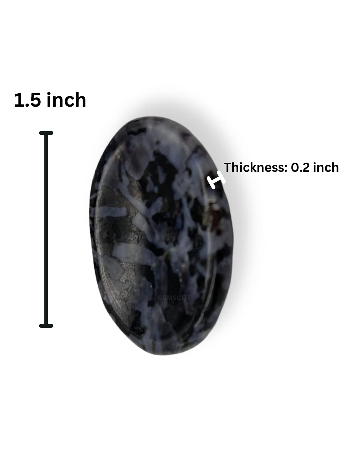 GEMSCITE Indigo Gabbro Thumb Worry Stones Metaphysical Gemstone Crystal Healing Reiki Men Women Gift FENG Shui Positive Energy Love Wellness Palm Stones Wicca Powerful