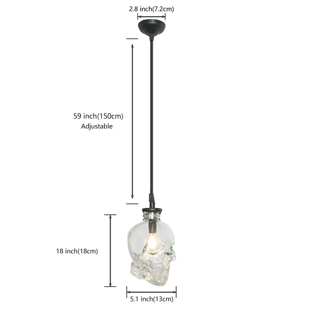 NIUYAO Pendant Light Lamp Dome Shade Hanging Ceiling Light (Skull Shape)