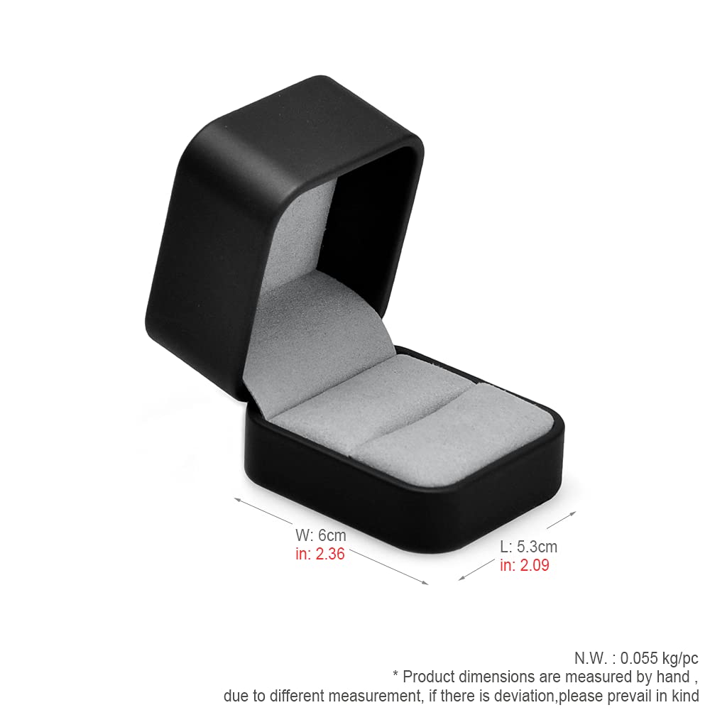 Oirlv Premium Leather Ring Box Small Black Ring Gift Box Proposal Wedding Engagement