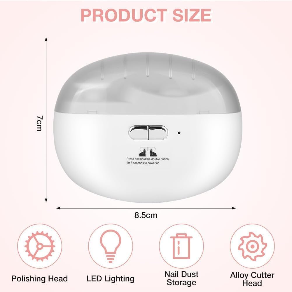 Electric Nail Clippers,2026 New 3-in-1 with LED Light & Polishing 2 Adjustable Speeds for Nail Trimmer for Suitable for Adults, Seniors and Baby