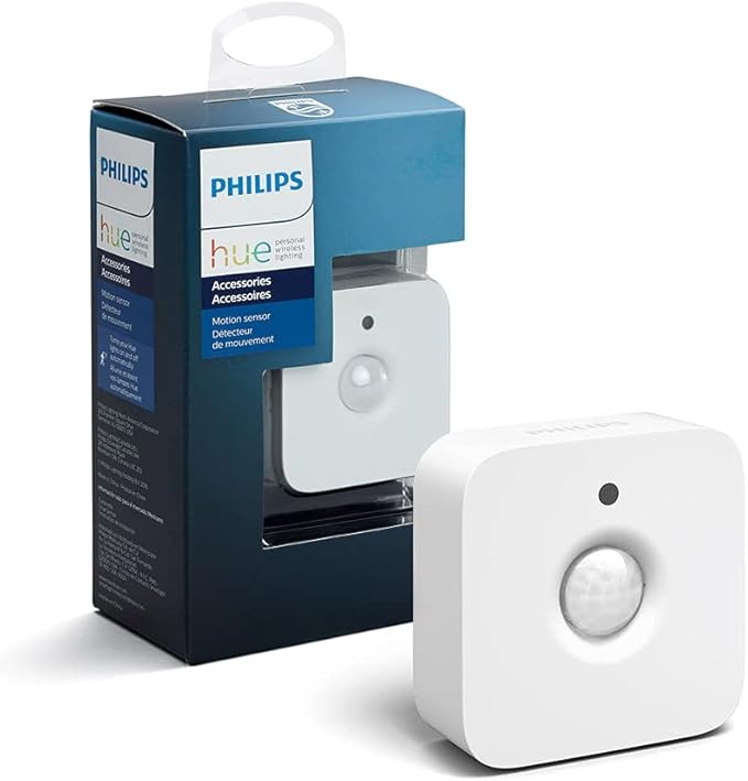 Philips Hue Indoor Motion Sensor for Smart Lights (Requires Hue Hub, Installation-Free, Smart Home, Exclusively for Philips Hue Smart Bulbs)
