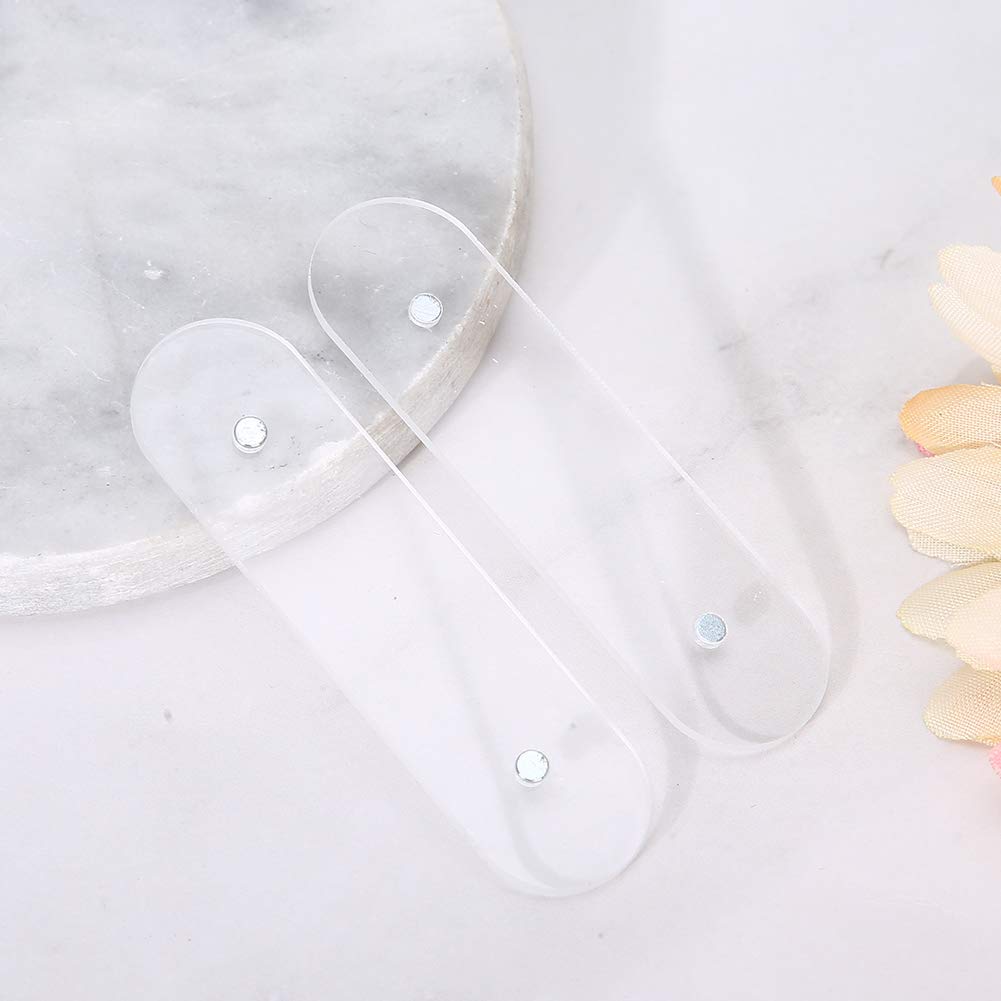 Nail Art Display Stand Holder, 50pcs Self-adhesive Transparent Acrylic Fake Nails Display Stand for Nail Color Chart