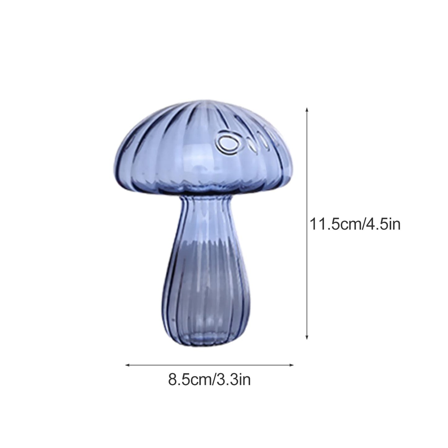 PRTECY 1Pcs Mushroom Glass Vase Creative Mushroom Flower Vase Planters Hydroponic Container Vases for Plants Home Dorm Garden Decor