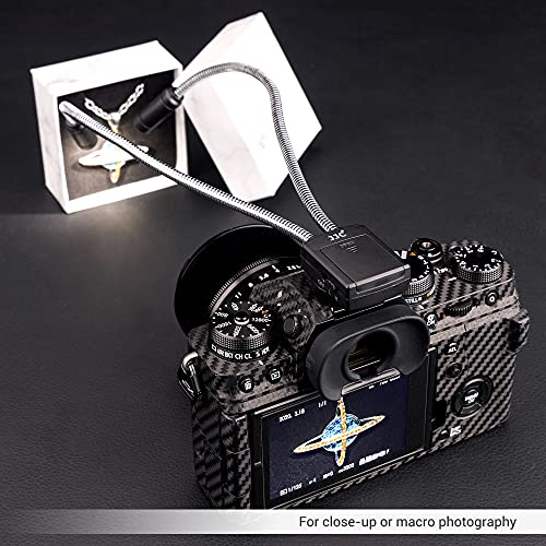 JJC 10 Inch Long Portable Shoe-Mount LED Macro Arm Light, CRI 95+ 5600K, 5 Level Adjustable, Flexible Fill Lights, USB-C, White - size: 10 Inch(Battery Powered)
