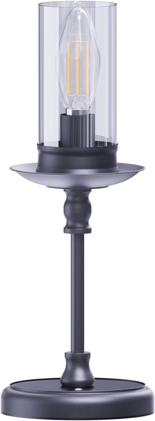 Vintage Cordless LED Candle Table Lamp Rechargeable Battery Powered Lamp, Touch Control, Metal Finish, Suitable for Bedroom, Dining Room, Wedding, Thanksgiving, Christmas, Wedding, Party, Birthday