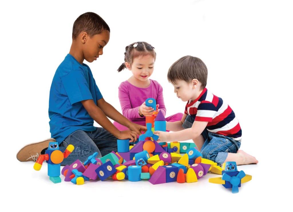 Blockaroo Magnetic Foam Building Blocks – 50-Piece Set, Bath & Bathtub Toys for Toddlers, Sensory STEM Building Blocks for Kids Ages 3-5