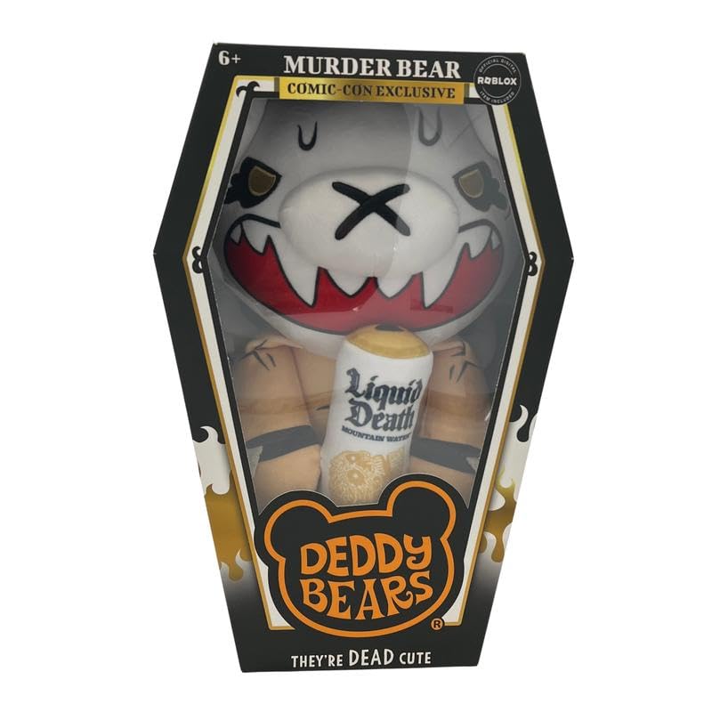 Deddy Bears X Liquid Death Murder Bear | Plush Toy Bear | Horror | 12 Inch Collectible Teddy Bear in Coffin
