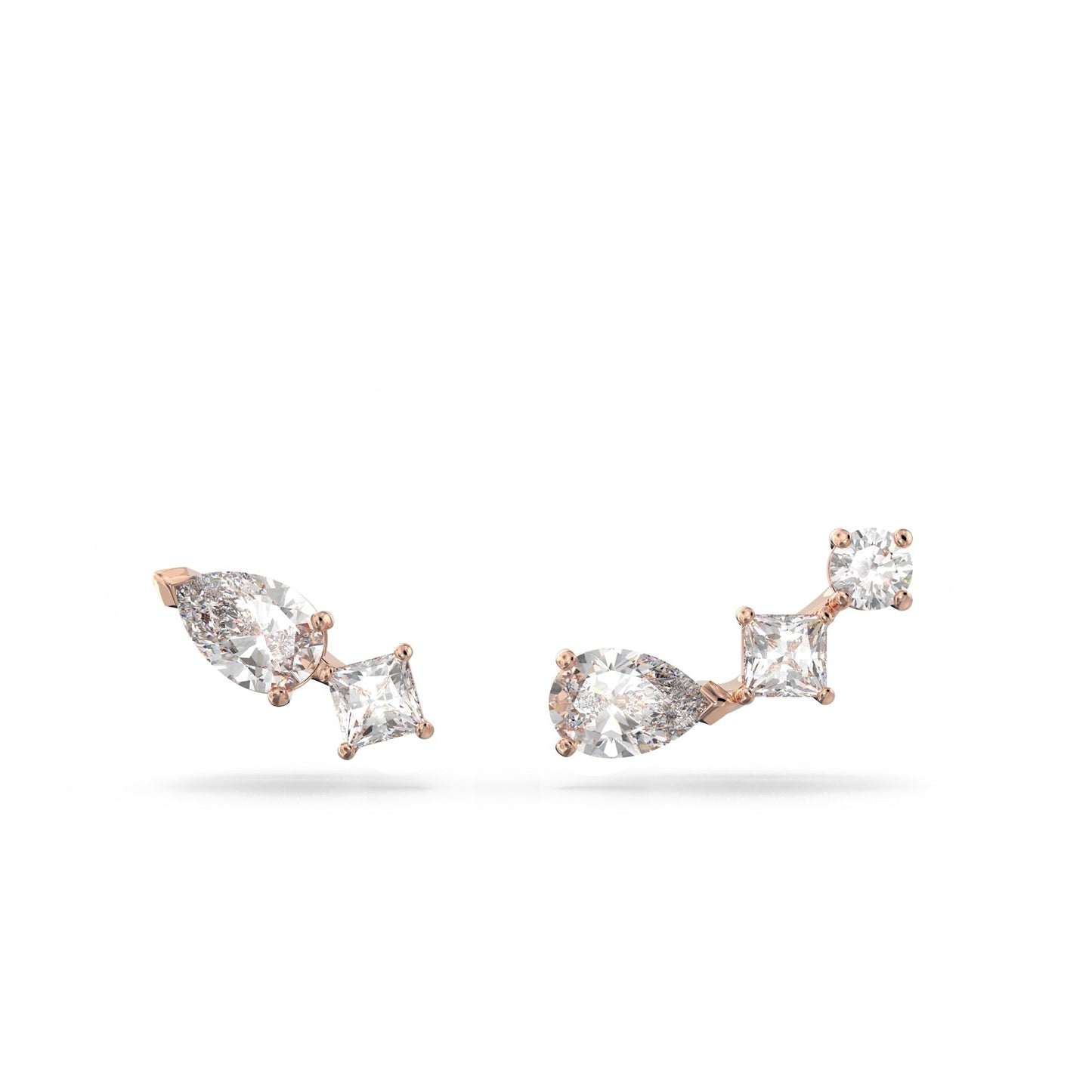 Swarovski Attract Earrings, White, Rose-Gold Tone Finish