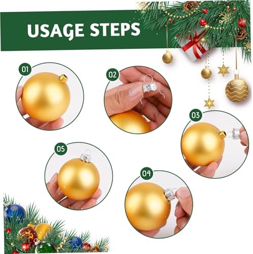 Ornament Hanger, Ornament Caps 100Pcs Secure Metal Christmas Hooks Replacement Hangers for Christmas Tree, Porcelain, Ceramic or Glass Decoration, 20mm, Golden