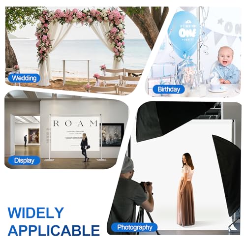 EMART 8.5 * 10ft Pipe and Drape Backdrop Stand KIt, Adjustable Heavy Duty Photo Background Stand Back Drop for Birthday Party Wedding Christmas Decorations