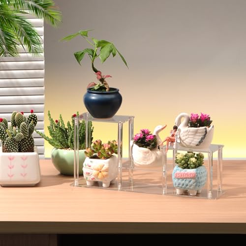 Clear Action Figures Display Risers Stand Shelf, Acrylic Perfumes Stands 3 Tier Display for Collectibles Pop Figurine,Cupcake Stand Perfume Organizer - color: 3 Tier/Model 1