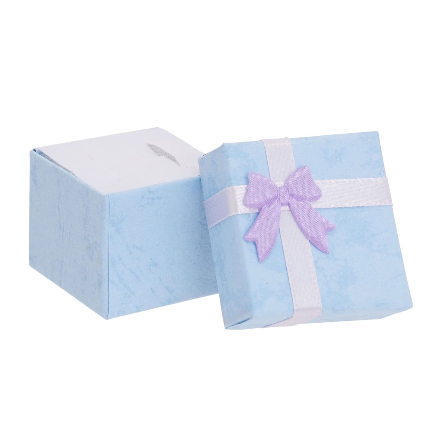 Juvale Ring Boxes Bulk Set - 24-Pack Multi-Color Square Cardboard, 1.6 x 1.2 x 1.6 In - Mini Gift Box with Lid & Bow for Rings & Jewelry