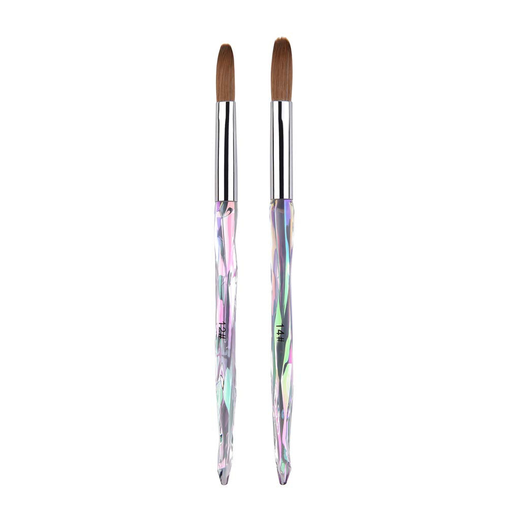 Rolabling Nail Art Brush Acrylic Brush Nail Pen with Symphony Diamond Handle Manicure Design Nail Art Tool (Set-5)