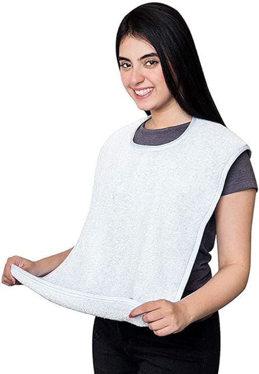 Avalon Towels Adult Bibs for Women 100% Cotton Bib for Adults for Eating - Terry Cloth Adult Bibs for Men Clothing Protectors