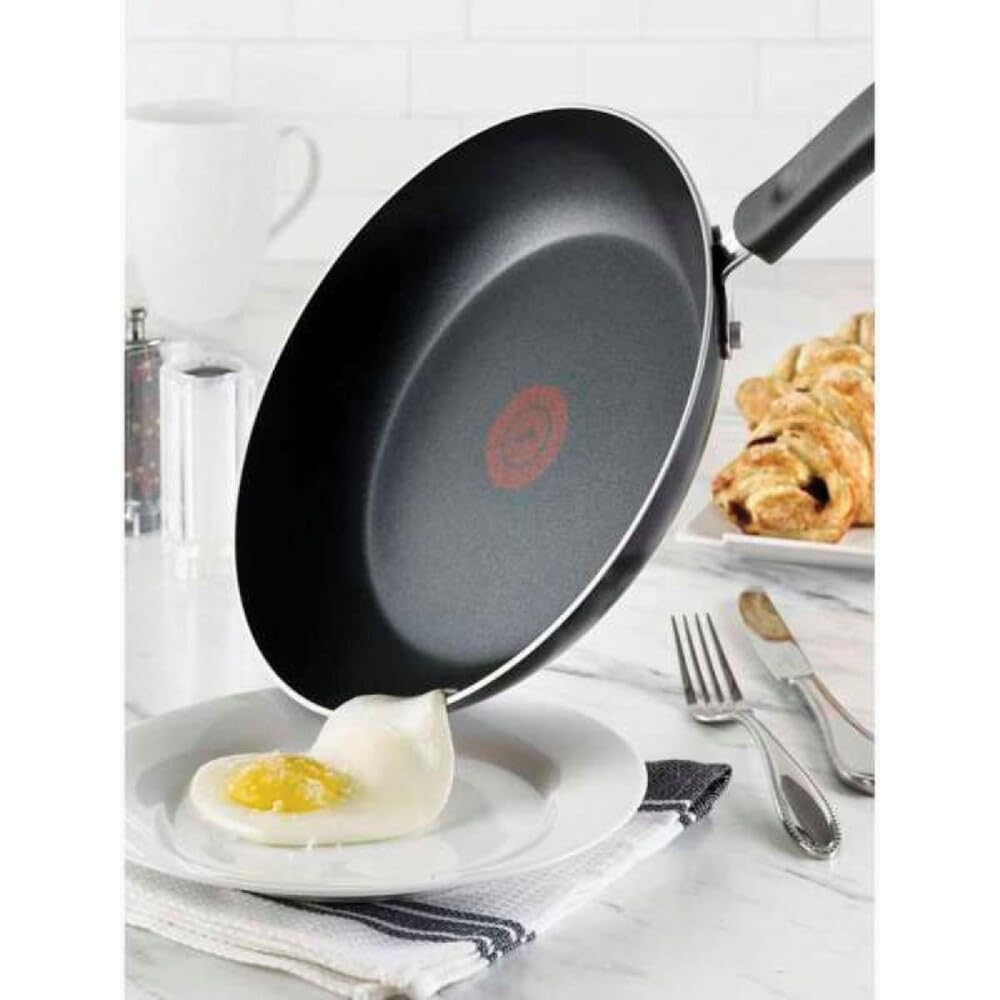 T-Fal Specialty Nonstick Saute Pan with Glass Lid 5 Quart, Oven Broiler Safe 350F, Cookware, Deep Frying Pan with Handle, Skillet, Kitchen, Pots and Pans, Dishwasher Safe, Black