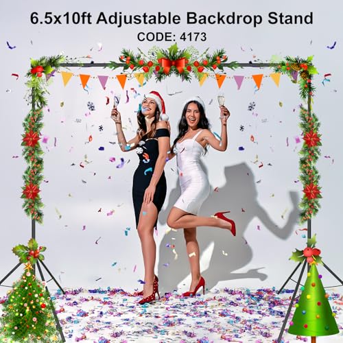 LINCO Lincostore Backdrop Support Stand Kit 10x6.5ft Adjustable Photography Studio Photo Background Support System with Carrying Bag for Green Screen Muslin, 4171 (10ft Wide 7ft high) - size: 10ft Wide 7ft High