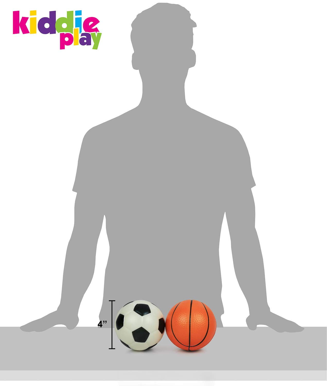 Kiddie Play Set of 4 Foam Balls for Toddlers 4" Soft Soccer Ball for Kids