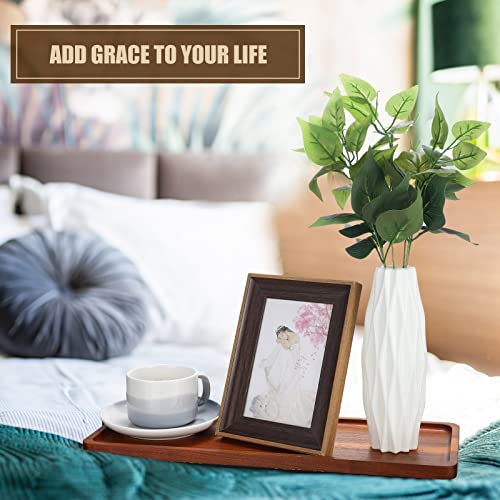 Skylety 15 Pack Solid Wood Serving Tray Large Acacia Party Server Platter Rectangular Charcuterie Board with Grooved Handle for Home kitchen Cheese Appetizer Farmhouse Table Supplies (16.7 x 6.4 Inch) - size: 16.7 x 6.4 Inch