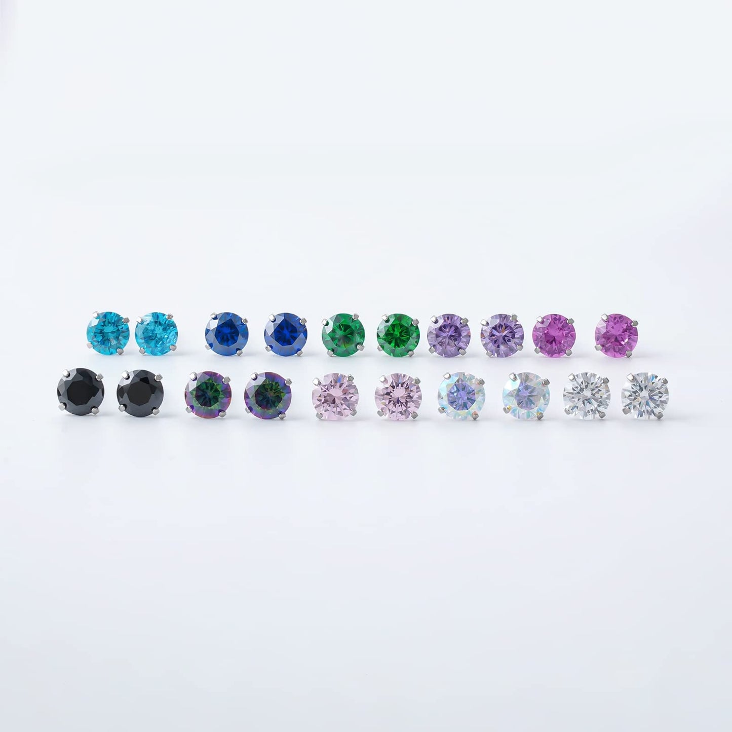 1 Pair Implant Grade Titanium Stud Earrings Set Hypoallergenic 3mm 4mm 5mm 6mm Cubic Zirconia G23 Titanium Earring Studs for Women Men for Sensitive Ear (5mm clear)