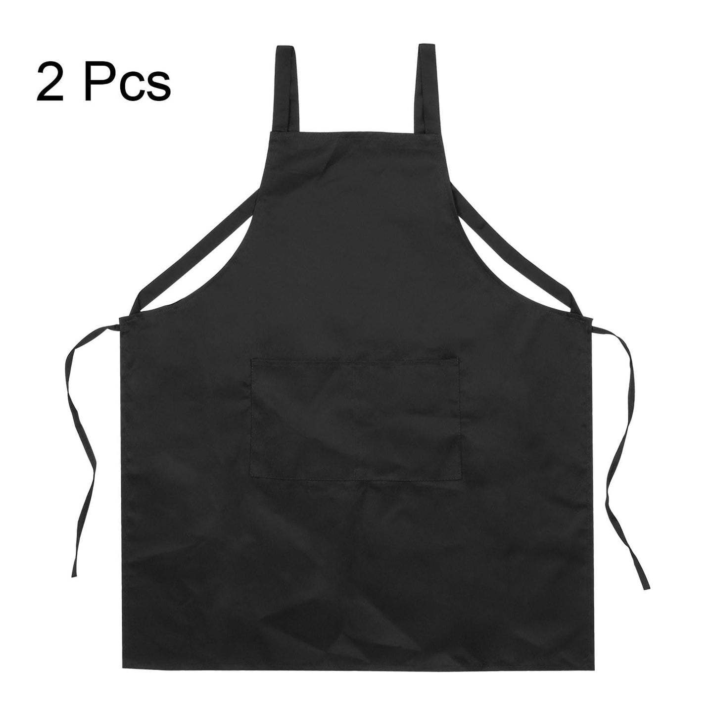 HARFINGTON 2pcs H Style Apron Kitchen Cooking Aprons Artist Painting Apron with 2 Pockets for Home Kitchen Restaurant Craft Garden Cooking, Black
