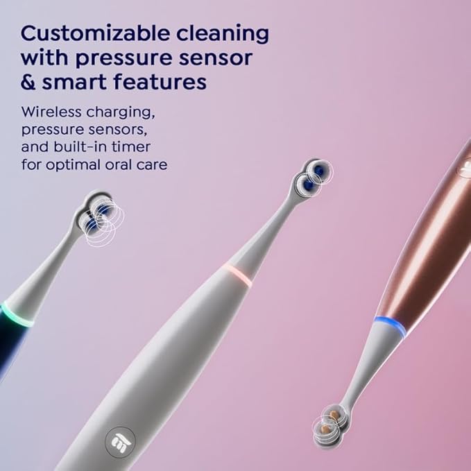 SuperMouth® ULTIM8 SmartBrush™ System -Electric Toothbrush, Patented SuperBristles® Clean 40X Better, UV Sanitizing & Drying SmartHub®, Dual Sonic Modes, Pressure Sensor -Teens & Adults-Sapphire Blue