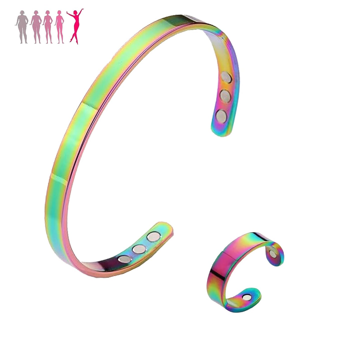 TiFluFlue Kalm Bracelet Ring Set for Women (Colorful)