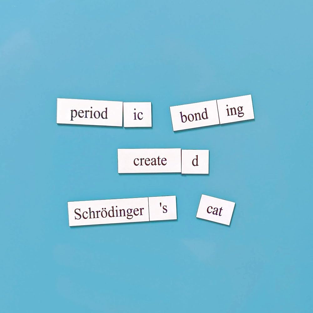 Physics Word Magnets Kit - Funny Nerdy Poetry Set for College to PhD & Professional Physicists - Ideal Cool Geek Gifts for Office Refrigerator-Magnetic White Board - Perfect for STEM Students & Adults