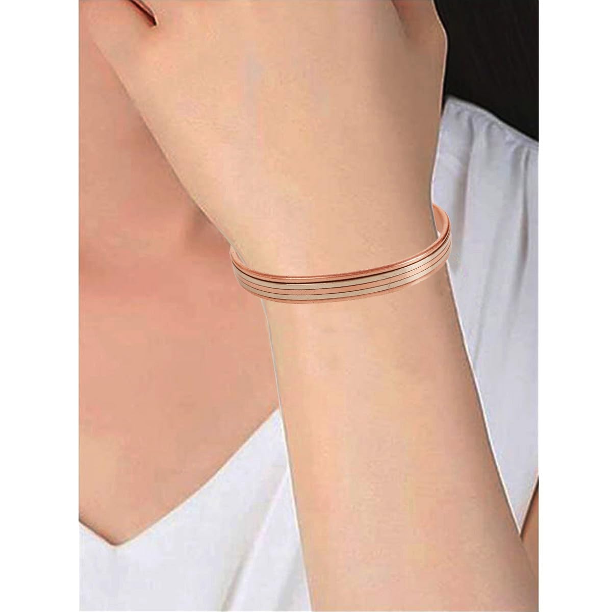Touchstone copper bracelets | gift for men women |adjustable 100% pure solid real magnetic jewelry | handmade bracelet set combo | rope braided tibetan bangles. Set of 3 different designs