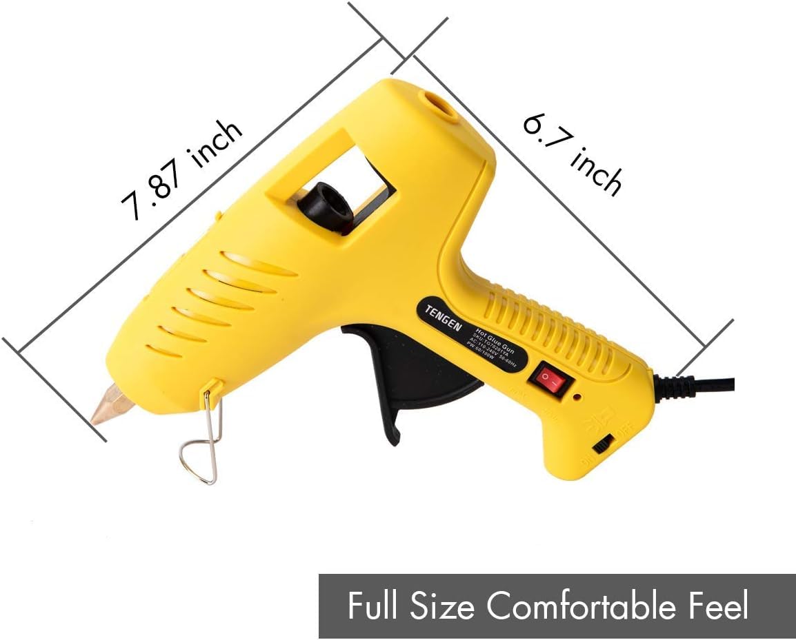 TENGEN Hot Glue Gun with LED Lights and 18 pcs Glue Sticks, Heave Duty High Temp Melting Glue Gun for DIY, Arts & Crafts Use