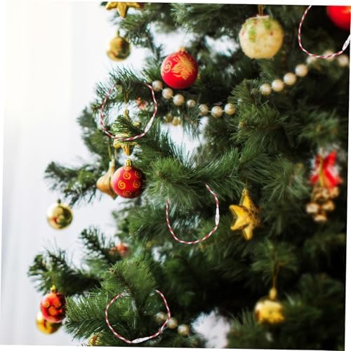 Healifty 500pcs Ornament Ribbon Hangers: Cotton Thread Strings with Plastic Buckles - Christmas Holiday Party Decoration Accessories for Family Tree Decorating
