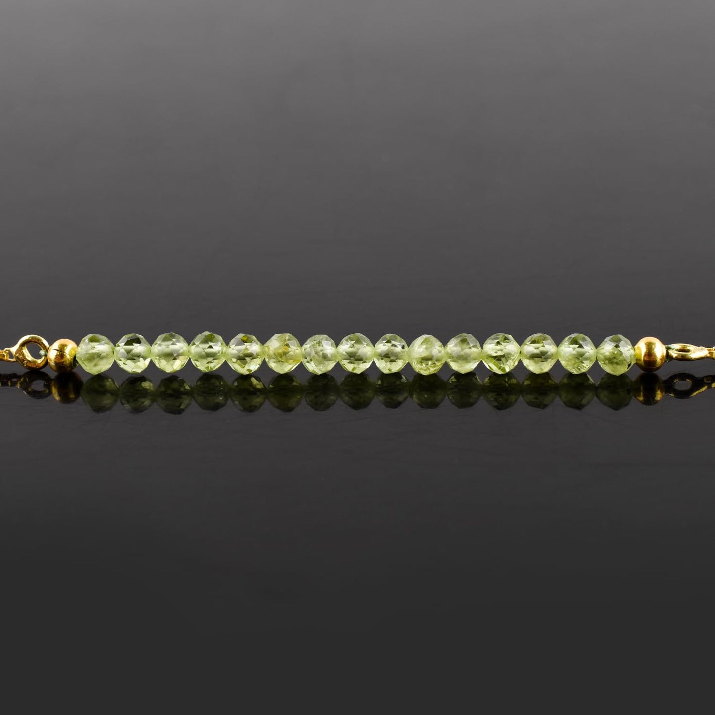 InfinityGemsArt Peridot Bracelets For Women August Birthstone Jewelry Micro Green Beads Beaded Stone Bolo Slider Crystals Gemstones Bracelet, 14K Gold Plated Adjustable Chain