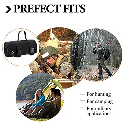 Tactical Shooting Gun Mat Outdoor Professional Waterproof Non-Slip Shooting Mat Firearm Shooting Bag Rifle Rest Bag Shooting with Front and Rear Support Sandbags - color: Black