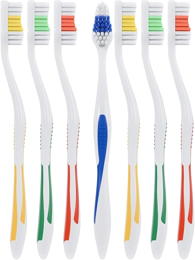 Extra Firm Adult Toothbrush, Bulk 7 Count (Pack of 2) Total 14 Toothbrushes, Colors May Vary Premium Quality
